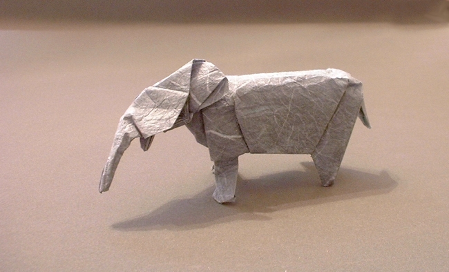 Origami Elephant by David Brill. Folded by Gilad Aharoni on giladorigami.com