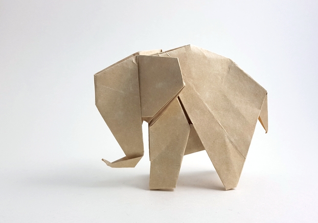 Origami Elephant by Edwin Corrie. Folded by Gilad Aharoni on giladorigami.com