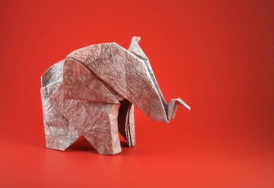 Origami Elephant by Fumiaki Kawahata. Folded by Gilad Aharoni on giladorigami.com