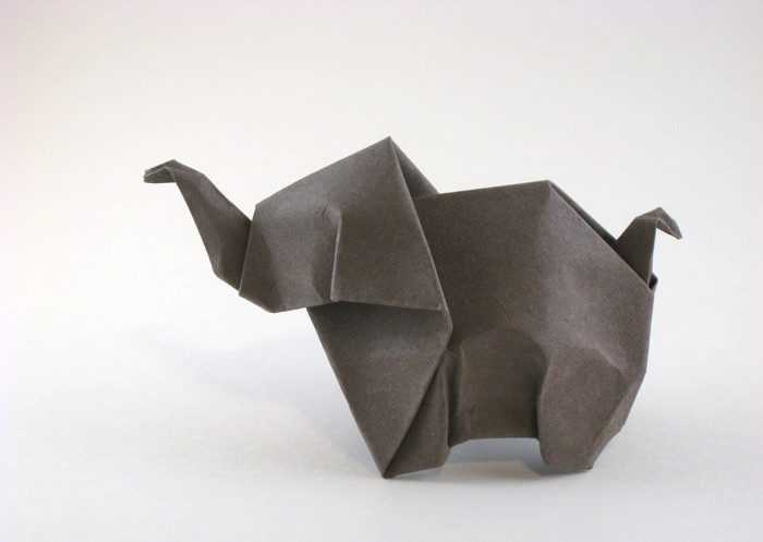 Origami Elephant by Federico Scalambra. Folded from a square of watercolor paper by Gilad Aharoni on giladorigami.com