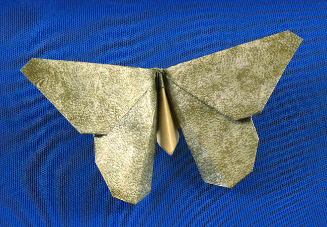 Origami Butterfly - Evangeline Fritillary by Michael G. LaFosse. Folded from a rectangle of scrap-book paper by Gilad Aharoni on giladorigami.com