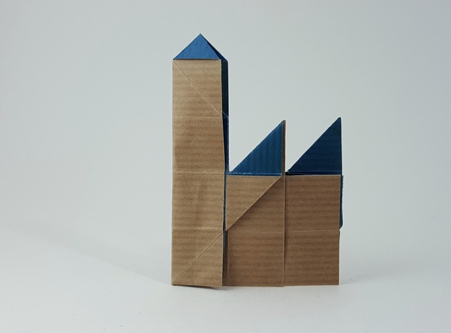 Origami Factory by Stefan Delecat. Folded from a square of Kraft paper by Gilad Aharoni on giladorigami.com