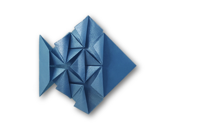 Origami Fish by Beth Johnson. Folded from a square of Nicolas Terry's Tissue Foil by Gilad Aharoni on giladorigami.com