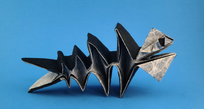 Origami Fish bones by Sebastien Limet (Sebl). Folded by Gilad Aharoni on giladorigami.com