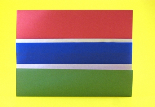 Origami Flag of Gambia by Gilad Aharoni folded by Gilad Aharoni