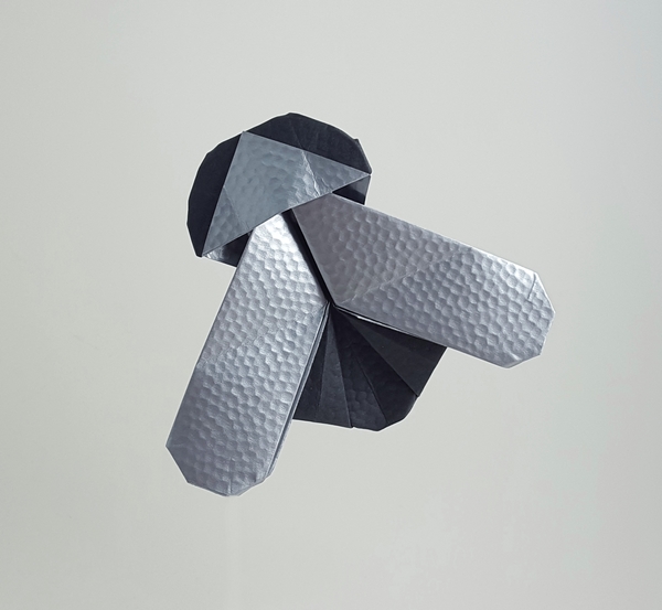 Origami Fly by Fumiaki Kawahata. Folded from a square of scrapbooking paper by Gilad Aharoni on giladorigami.com