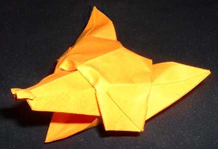 Origami Fox head by David Brill. Folded by Gilad Aharoni on giladorigami.com
