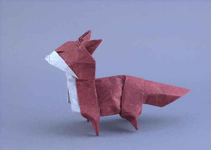 Origami Fox by Toshikazu Kawasaki. Folded by Gilad Aharoni on giladorigami.com