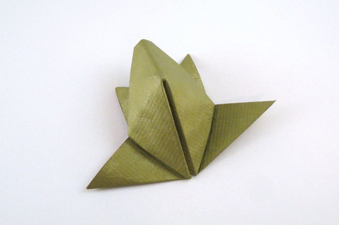 Origami Frog by Nick Robinson. Folded from a square of scrapbooking paper by Gilad Aharoni on giladorigami.com