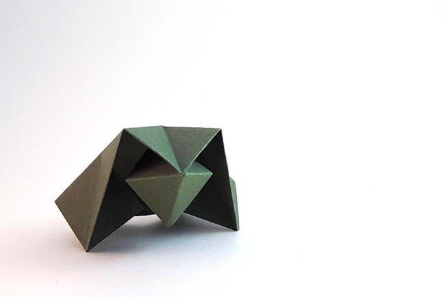 Origami Frog by Rob Snyder. Folded from a square of Kraft origami paper by Gilad Aharoni on giladorigami.com