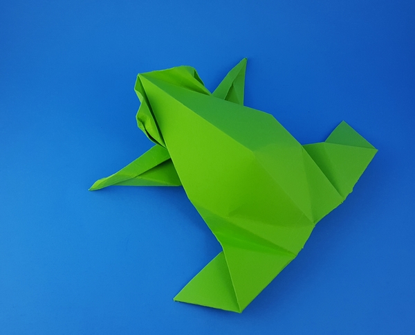 Origami Pre-Colombian frog by Leyla Torres. Folded by Gilad Aharoni on giladorigami.com