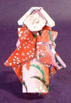 Origami Geisha by Jose Meeusen (Krooshoop). Folded from a square of Washi paper by Gilad Aharoni on giladorigami.com