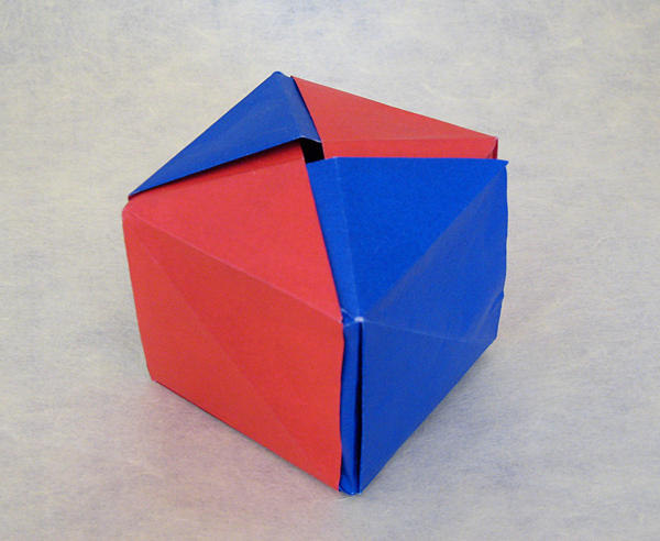 Origami Gift box by Jun Maekawa. Folded from a square of origami paper by Gilad Aharoni on giladorigami.com