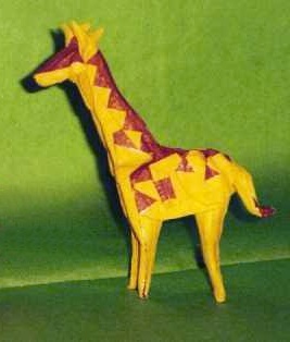 Origami Giraffe - spotted by John Montroll. Folded from a square of tissue-foil by Gilad Aharoni on giladorigami.com