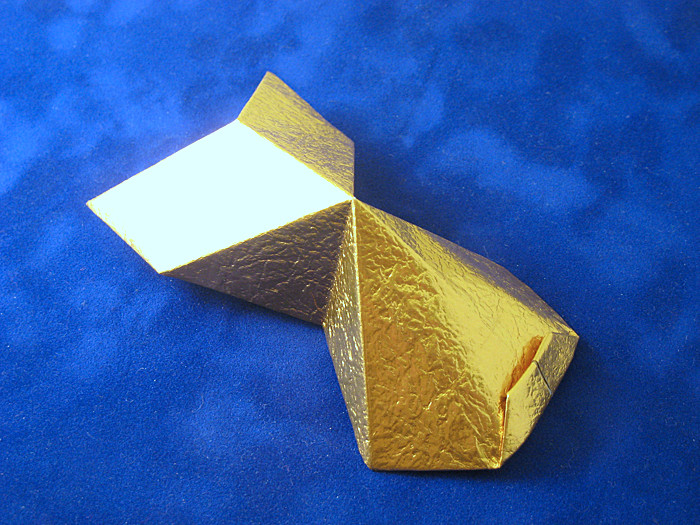 Origami Goldfish by Takekawa Seiryo. Folded from a square of momigami by Gilad Aharoni on giladorigami.com