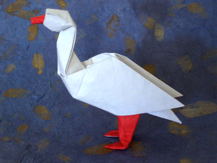 Origami Goose by David Brill. Folded by Gilad Aharoni on giladorigami.com
