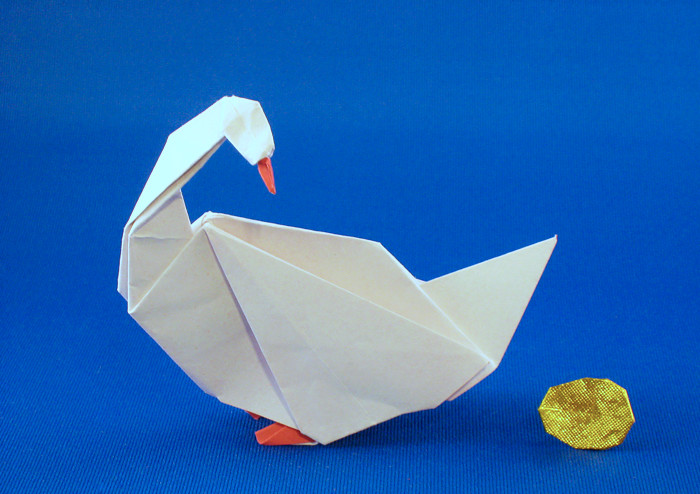 Origami Golden egg by Peter Engel. Each folded from a square of Japanese foil by Gilad Aharoni on giladorigami.com