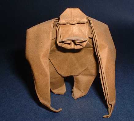 Origami Gorilla by Lionel Albertino. Wet-folded from a square of art-paper by Gilad Aharoni on giladorigami.com