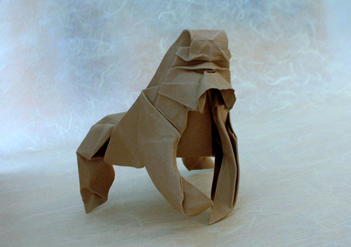 Origami Gorilla by Herman van Goubergen. Folded by Gilad Aharoni on giladorigami.com