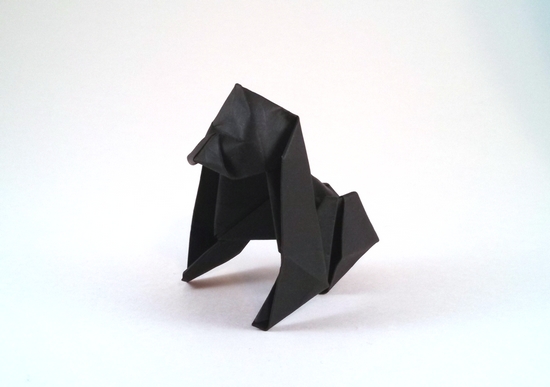 Origami Gorilla by Niwa Taiko. Folded from a square of card-stock by Gilad Aharoni on giladorigami.com