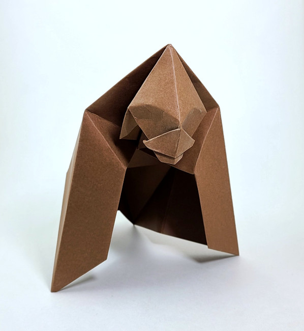 Origami Gorilla by Rob Snyder. Folded from a square of cardstock by Gilad Aharoni on giladorigami.com