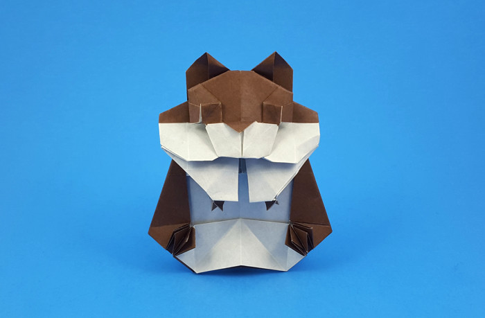 Origami Hamster by Meng Weining (212moving). Folded from a square of origami paper by Gilad Aharoni by Gilad Aharoni on giladorigami.com