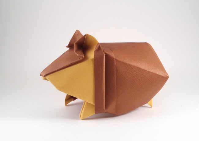 Origami Hamster by Yoo Tae Yong. Folded by Gilad Aharoni on giladorigami.com