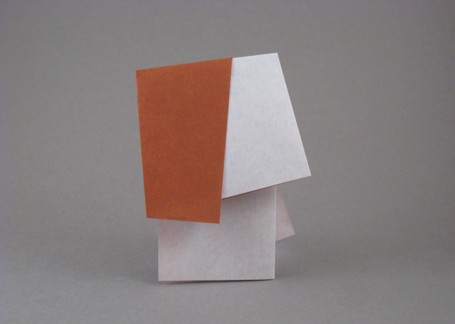 Origami Three crease head by Paul Jackson. Folded from a square of origami paper by Gilad Aharoni on giladorigami.com