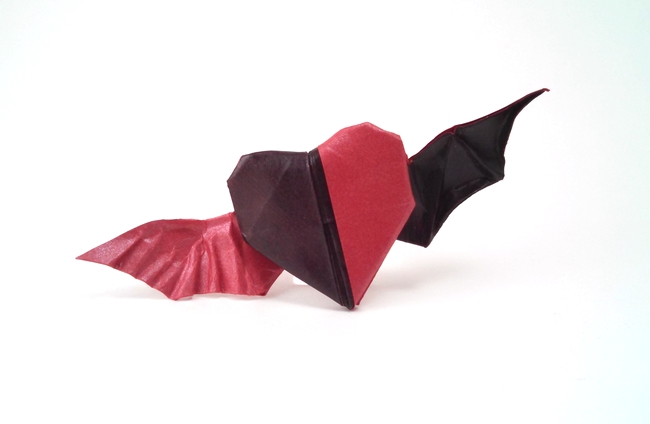 Origami Heart with wings by Ha Quy Bao. Folded by Gilad Aharoni on giladorigami.com