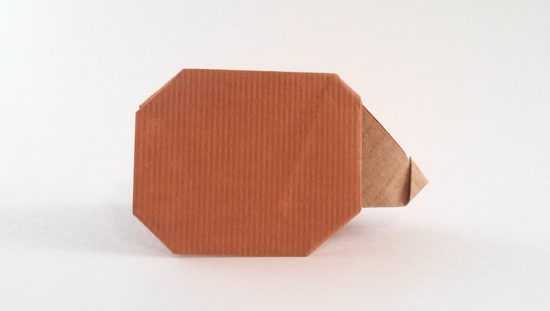 Origami Hedgehog by Paul Jackson. Folded from a square of textured origami paper by Gilad Aharoni on giladorigami.com