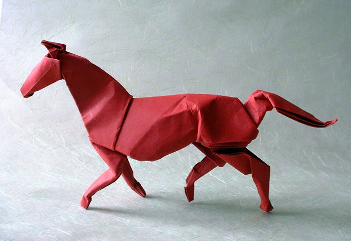 Origami Horse by David Brill. Folded by Gilad Aharoni on giladorigami.com