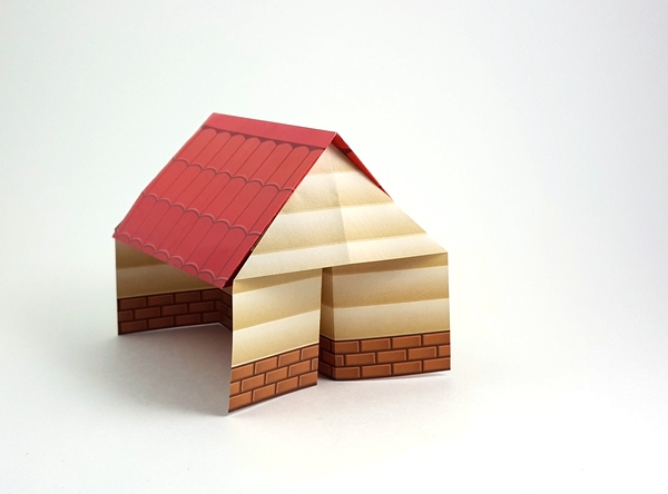 Origami House by Joel Stern. Folded from a square of paper that came in the kit by Gilad Aharoni on giladorigami.com