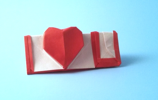 Origami I Love U II by Sy Chen. Folded from a square of origami paper by Gilad Aharoni on giladorigami.com