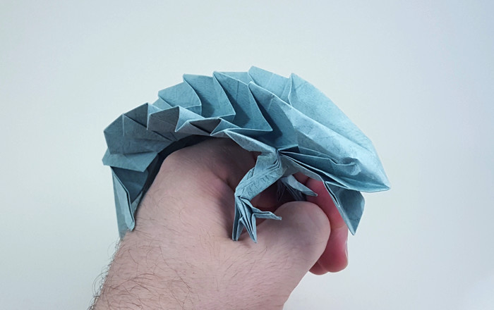 Origami Iguana by Jean Claude Correia. Folded by Gilad Aharoni on giladorigami.com