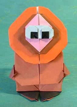 Origami Kenny by Carlos Gonzalez Santamaria (Halle). Folded from 6 squares of origami paper by Gilad Aharoni on giladorigami.com