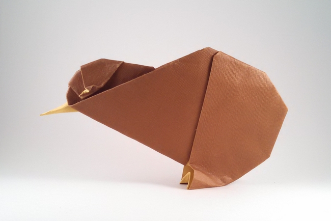 Origami Kiwi by Morisawa Aoto. Folded by Gilad Aharoni on giladorigami.com