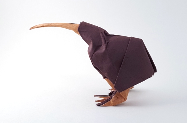 Origami Kiwi by Roman Diaz. Folded by Gilad Aharoni on giladorigami.com