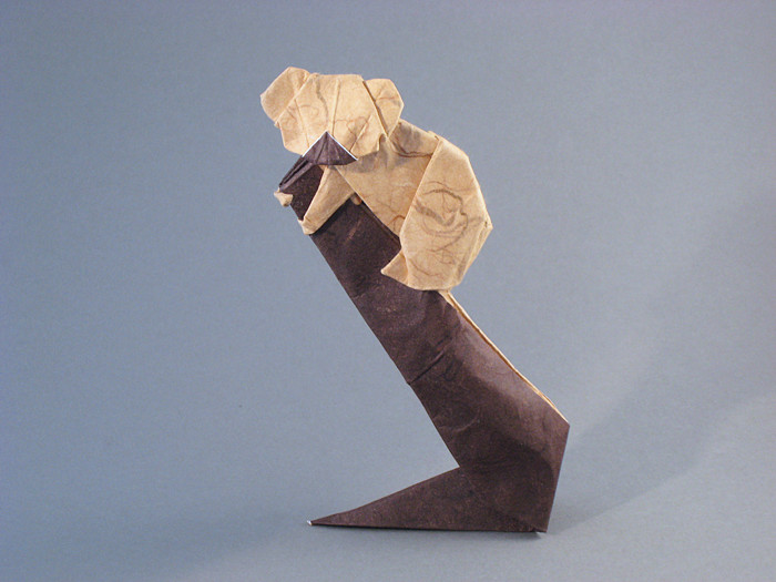 Origami Koala by Steven Casey. Wet-folded from a square of double-sided mulberry paper by Gilad Aharoni on giladorigami.com