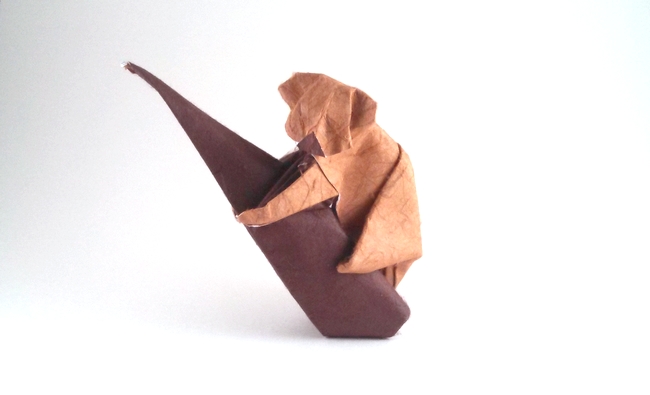 Origami Koala on a branch by Steven Casey. Wet folded from a square of double-sided mulberry by Gilad Aharoni on giladorigami.com
