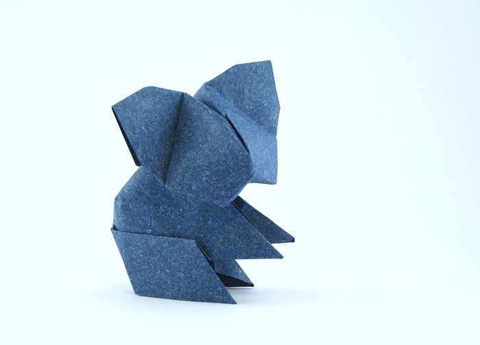 Origami Koala by Edwin Corrie. Folded from a square of speckle-design paper by Gilad Aharoni on giladorigami.com