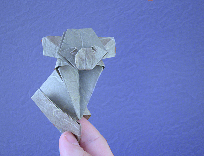 Origami Koala by Seo Won Seon (Redpaper). Folded from a square of Unryu paper by Gilad Aharoni on giladorigami.com