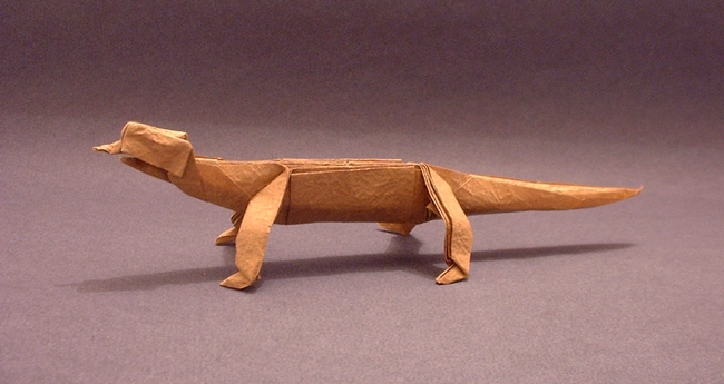 Origami Komodo dragon by Peter Budai. Folded by Gilad Aharoni on giladorigami.com