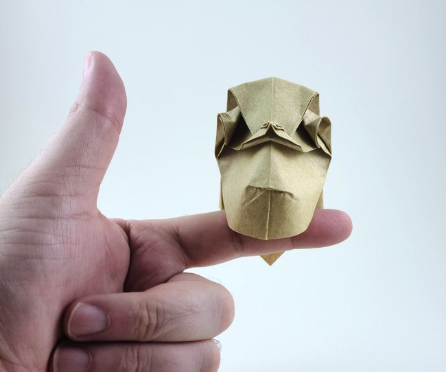 Origami LUOwl by Sebastien Limet (Sebl). Folded by Gilad Aharoni on giladorigami.com