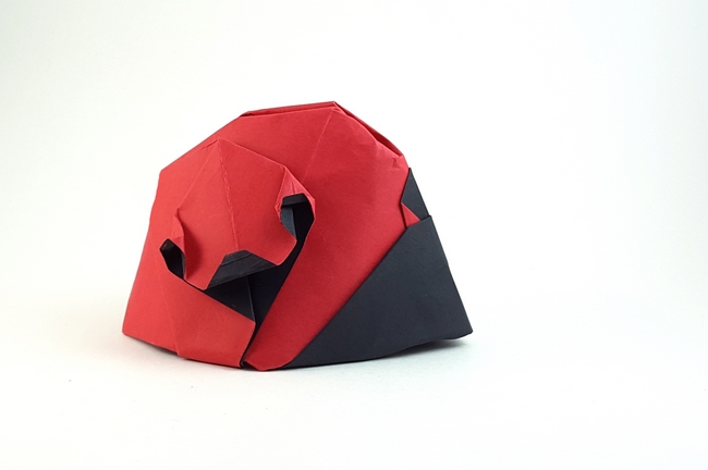 Origami Ladybug by Jozsef Zsebe. Folded from a square of cardstock by Gilad Aharoni on giladorigami.com