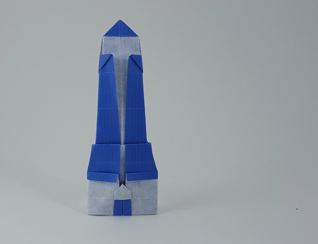 Origami Lighthouse by Stefan Delecat. Folded from a square of Kraft origami paper by Gilad Aharoni on giladorigami.com