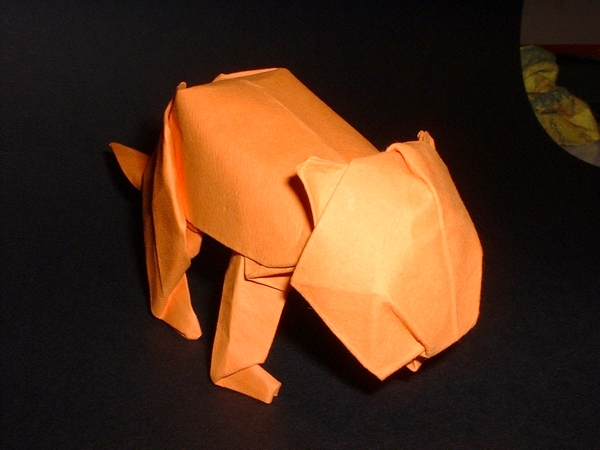 Origami Lion cub by David Brill. Wet folded from a square of Canson art paper by Gilad Aharoni on giladorigami.com