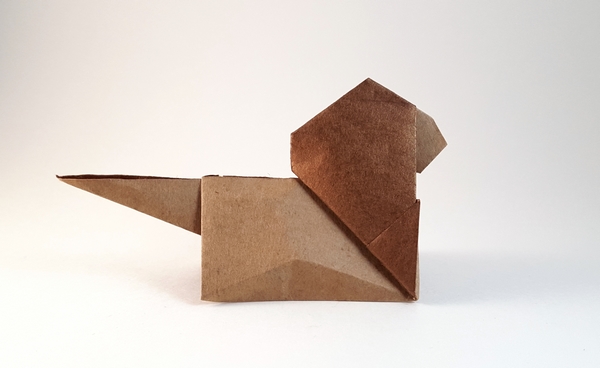 Origami Lion by Sebastien Limet (Sebl). Folded from a square of giftwrapping paper by Gilad Aharoni on giladorigami.com