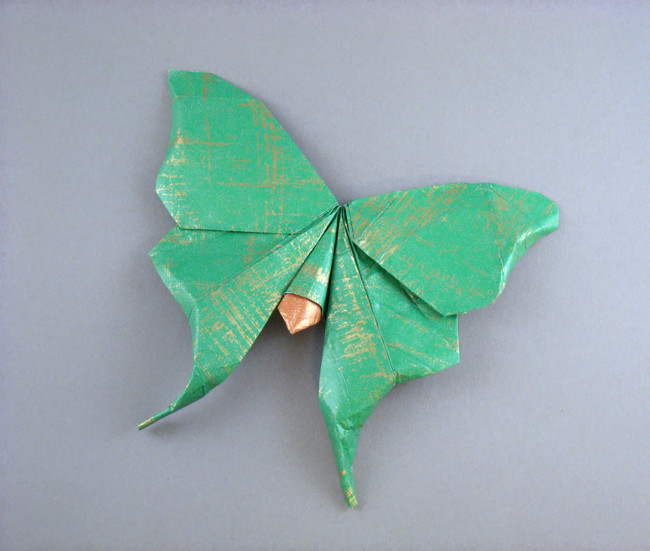 Origami American luna moth by Hoang Tien Quyet. Folded by Gilad Aharoni on giladorigami.com