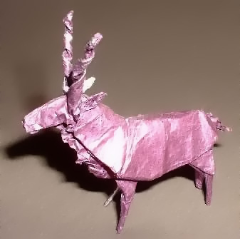 Origami Markhor by Ronald Koh. Folded by Gilad Aharoni on giladorigami.com
