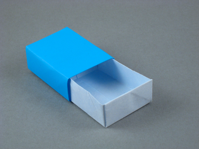 Origami Matchbox by Max Hulme. Folded from a rectangle of origami paper by Gilad Aharoni on giladorigami.com